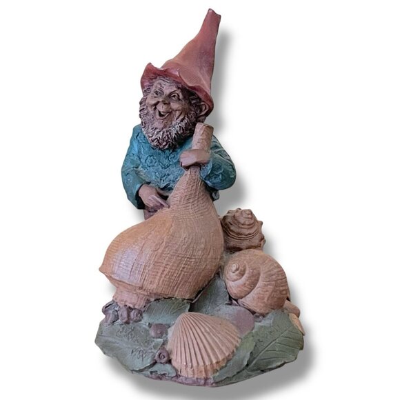 Vintage Tom Clark Gnome Johann # 42 1984 Cairn Studio Seashell Beach Musician - Picture 3 of 11